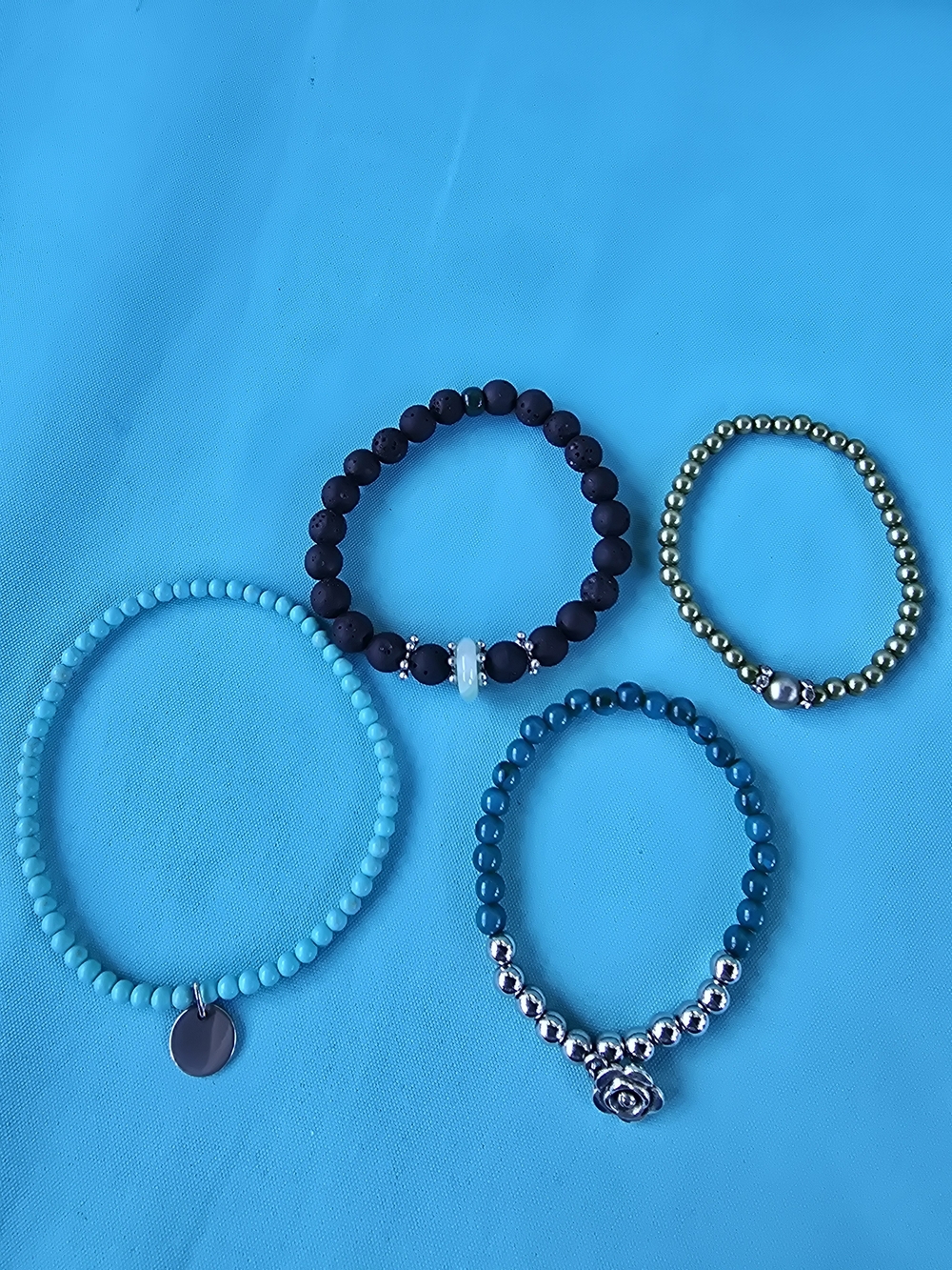 4 Pc Set Includes 1 Anklet & 3 Bracelets